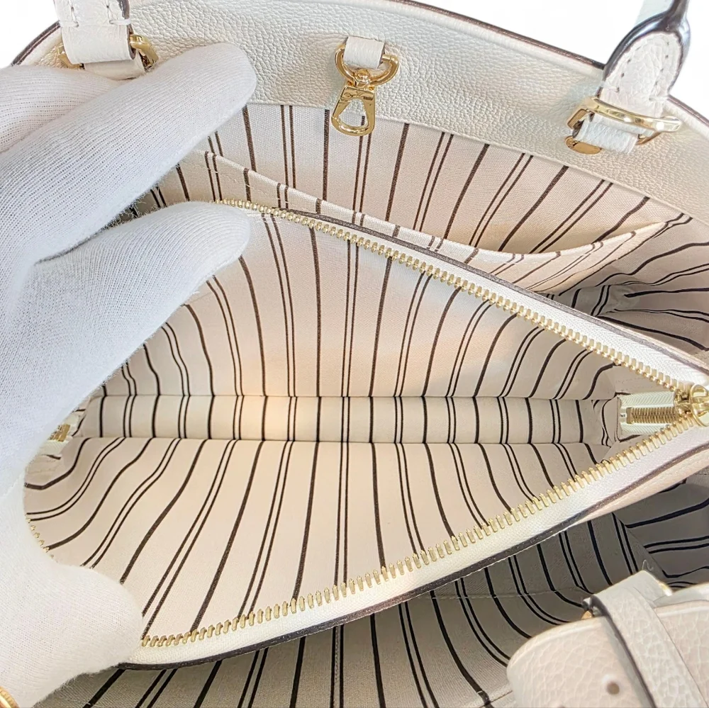 Louis Vuitton Montaigne MM Monogram Empreinte White Leather Satchel Shoulder Bag